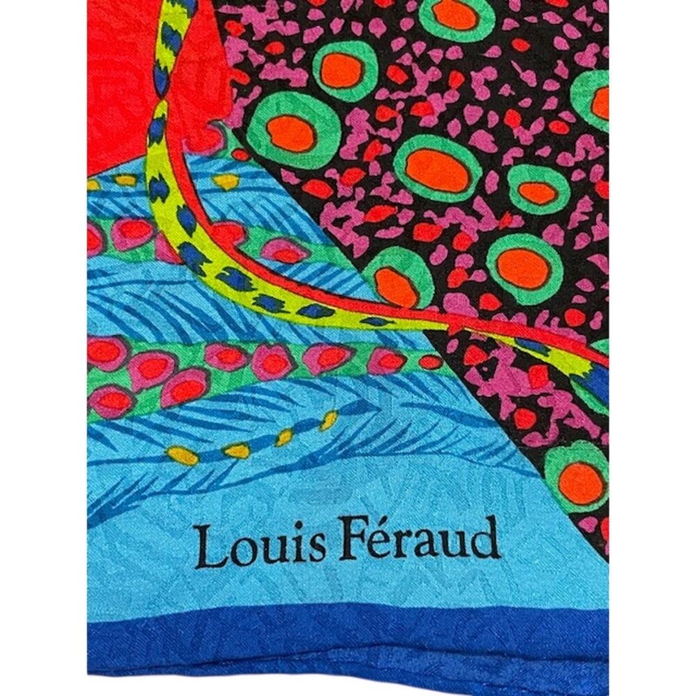 Louis Fe'raud-1 Of 3 Silk Square Geometric and Animal Motifs